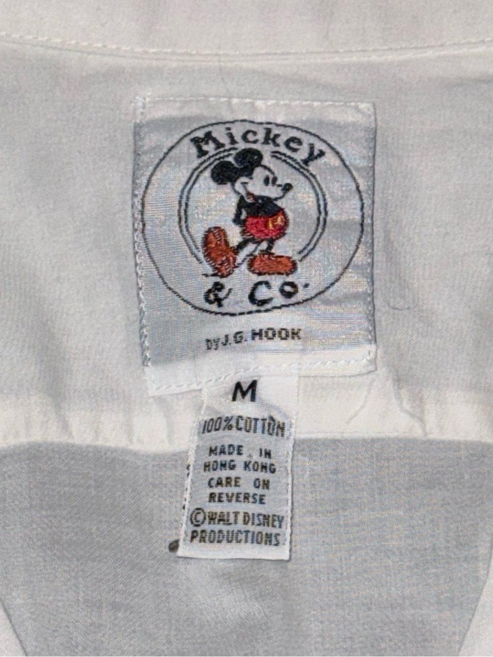 Mickey Mouse Tropical Graphic Button-Up Shirt - White & Blue - Picture 14 of 15